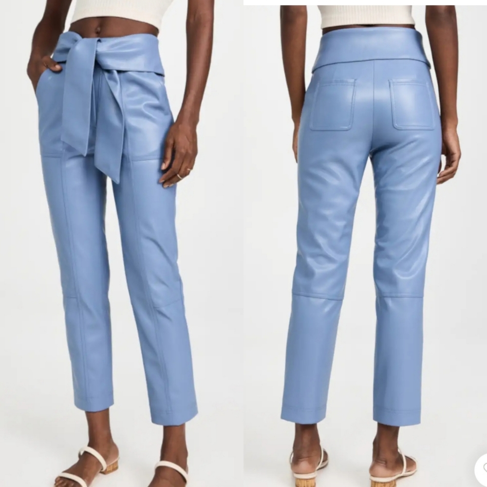 Jonathan Simkhai | Tessa Faux Leather Cropped Pant in Thistle NWT